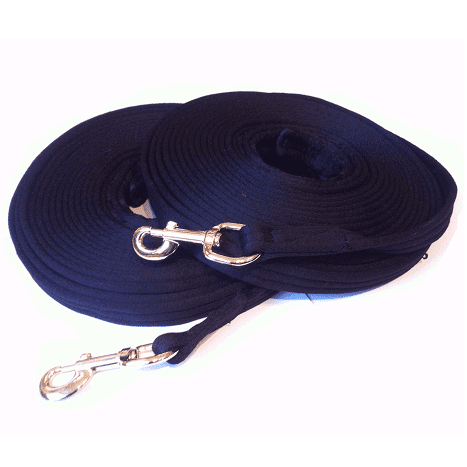 Pair of 30ft Intelligent Horsemanship Long Lines / Lunge lines in Navy, show in coils.