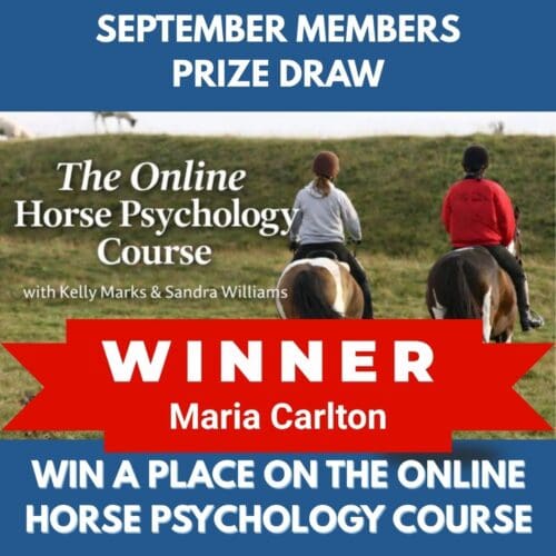 SEPTEMBER Free Prize Draw - Win a place on the Online Horse Psychology Course